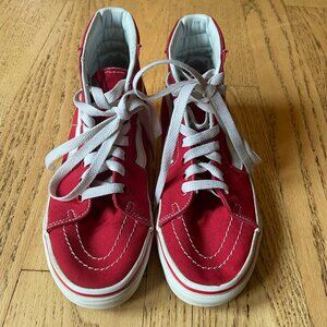 VANS Sk8 Hi Top Shoes Red and White, Women 6 Men 4.5 Great Condition